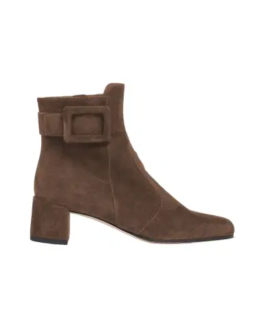 Roger Vivier Tres Vivier Suede Buckle Ankle Booties | Thumbnail 1 Roger Vivier Tres Vivier Suede Buckle Ankle Booties | Thumbnail 1