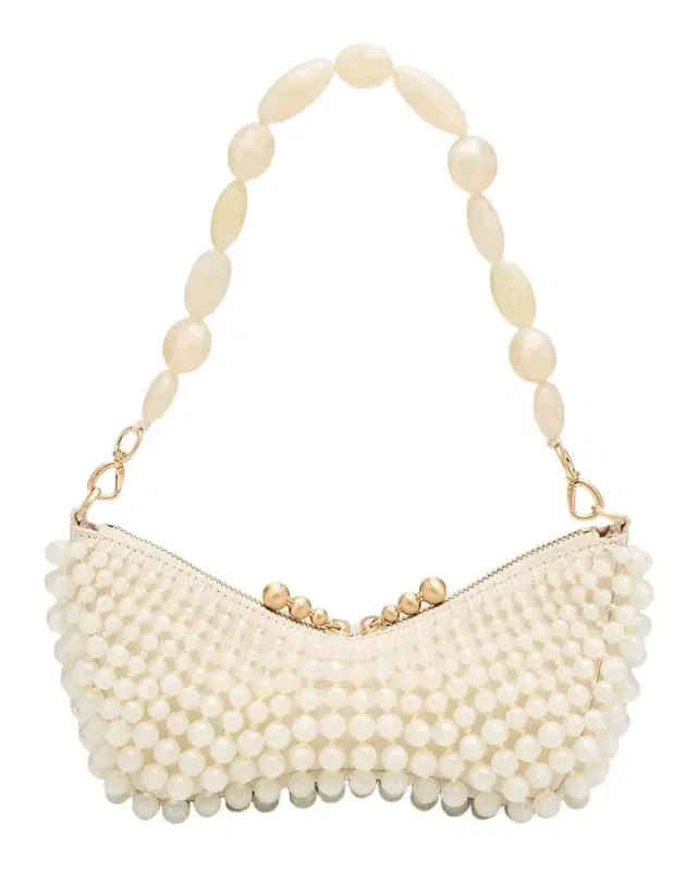 Cult Gaia Mercier Beaded Zip Shoulder Bag