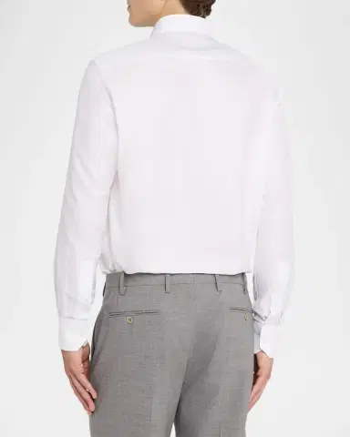 Stefano Ricci Men's Cotton-Linen Dress Shirt | Thumbnail 3