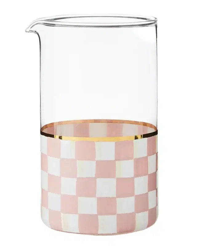 MacKenzie-Childs Rosy Check Mixing Glass