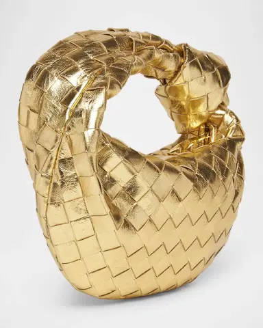 Bottega Veneta Mini Jodie Metallic Leather Top-Handle Bag | Thumbnail 3