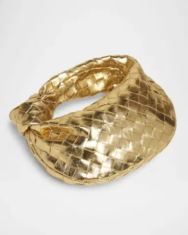 Bottega Veneta Mini Jodie Metallic Leather Top-Handle Bag | Thumbnail 7