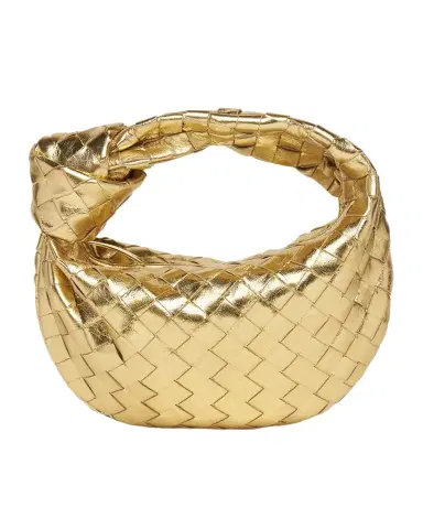 Bottega Veneta Mini Jodie Metallic Leather Top-Handle Bag | Thumbnail 1