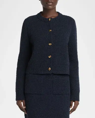 Bottega Veneta Knot-Button Boucle Knit Cardigan | Thumbnail 4 Bottega Veneta Knot-Button Boucle Knit Cardigan | Thumbnail 4