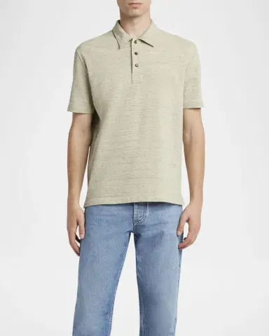 Bottega Veneta Men's Chine Pique Polo Shirt | Thumbnail 2