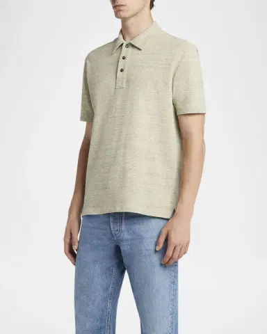 Bottega Veneta Men's Chine Pique Polo Shirt | Thumbnail 4