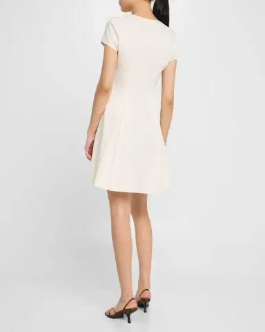 Emporio Armani Emma Pleated V-Neck Mini Dress | Thumbnail 3 Emporio Armani Emma Pleated V-Neck Mini Dress | Thumbnail 3
