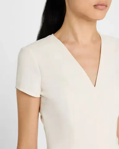 Emporio Armani Emma Pleated V-Neck Mini Dress | Thumbnail 4 Emporio Armani Emma Pleated V-Neck Mini Dress | Thumbnail 4