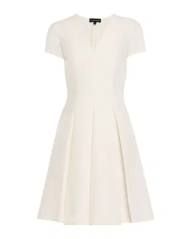 Emporio Armani Emma Pleated V-Neck Mini Dress | Thumbnail 1 Emporio Armani Emma Pleated V-Neck Mini Dress | Thumbnail 1