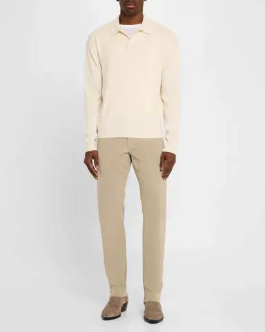 FRAME Men's Wool-Silk Polo Sweater | Thumbnail 2 FRAME Men's Wool-Silk Polo Sweater | Thumbnail 2
