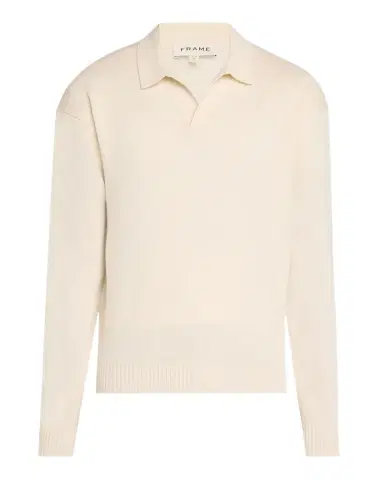 FRAME Men's Wool-Silk Polo Sweater | Thumbnail 1 FRAME Men's Wool-Silk Polo Sweater | Thumbnail 1