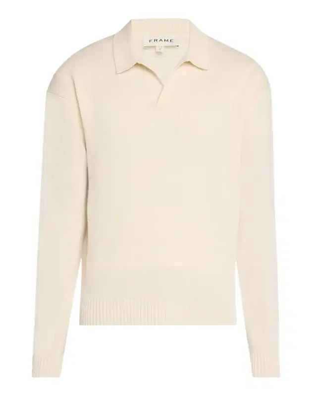 Men 's Wool-Silk Polo Sweater