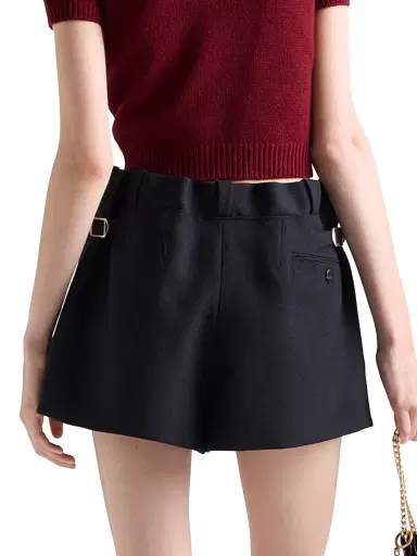 Prada Women's Chevron Wool Shorts - Blue | Thumbnail 5 Prada Women's Chevron Wool Shorts - Blue | Thumbnail 5