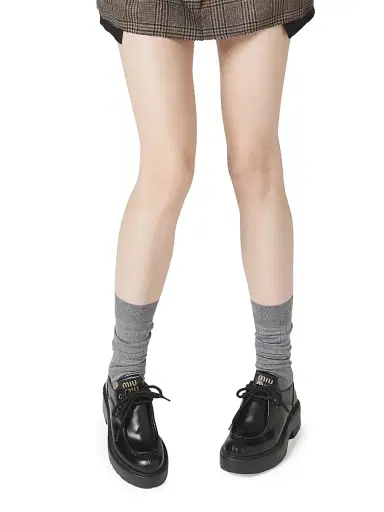 Miu Miu Women's Leather Lace-Up Loafers - Black - Size 9.5 | Thumbnail 5