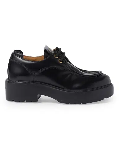 Miu Miu Women's Leather Lace-Up Loafers - Black - Size 9.5 | Thumbnail 1