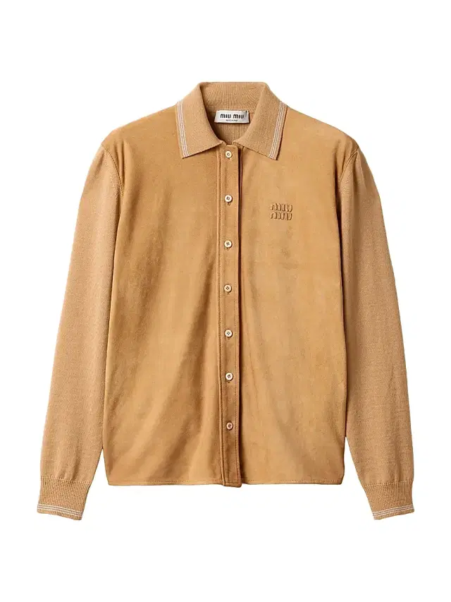 Women's Wool and Suede Shirt - Brown