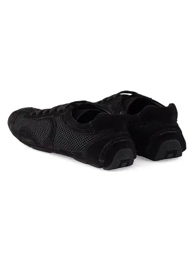 Prada Women's Montecarlo Suede and Mesh Sneakers - Black | Thumbnail 3