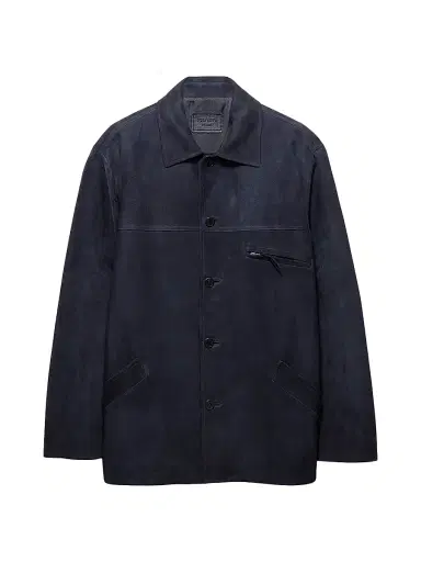 Prada Men's Suede Caban Jacket - Blue - Size 36 | Thumbnail 1 Prada Men's Suede Caban Jacket - Blue - Size 36 | Thumbnail 1