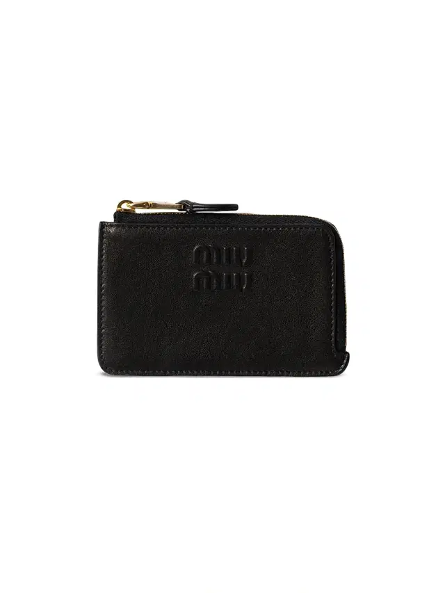 Women's Nappa Leather Envelope Card Holder - Black