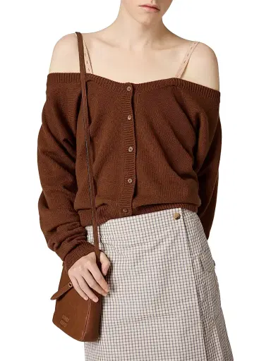 Miu Miu Women's Cashmere Cardigan - Brown - Size 4 | Thumbnail 3 Miu Miu Women's Cashmere Cardigan - Brown - Size 4 | Thumbnail 3