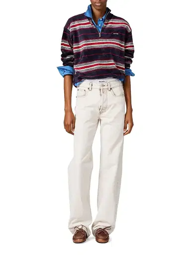Miu Miu Women's Chenille Half-Zipper Sweater - Blue Multi - Size 4 | Thumbnail 5