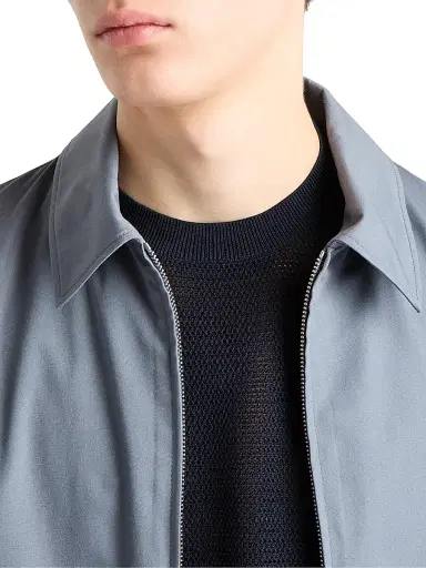 Prada Men's Silk and Cotton Crewneck Sweater - Blue - Size 48 | Thumbnail 5 Prada Men's Silk and Cotton Crewneck Sweater - Blue - Size 48 | Thumbnail 5