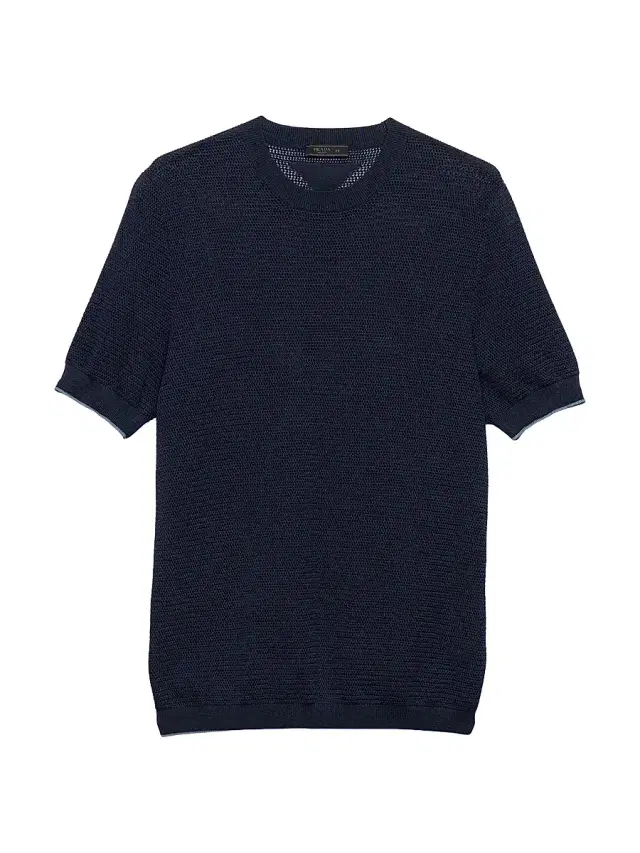 Men's Silk and Cotton Crewneck Sweater - Blue