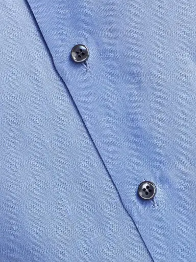 Giorgio Armani Men's Solid Linen Shirt - Light Blue - Size 18.5 | Thumbnail 7 Giorgio Armani Men's Solid Linen Shirt - Light Blue - Size 18.5 | Thumbnail 7