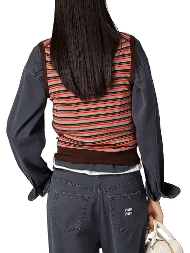 Miu Miu Women's Wool Vest - Orange - Size 6 | Thumbnail 4 Miu Miu Women's Wool Vest - Orange - Size 6 | Thumbnail 4