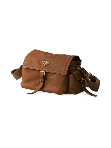 Prada Women's Medium Explore Nappa Leather Shoulder Bag with Flap - Medium Brown | Thumbnail 4 Prada Women's Medium Explore Nappa Leather Shoulder Bag with Flap - Medium Brown | Thumbnail 4