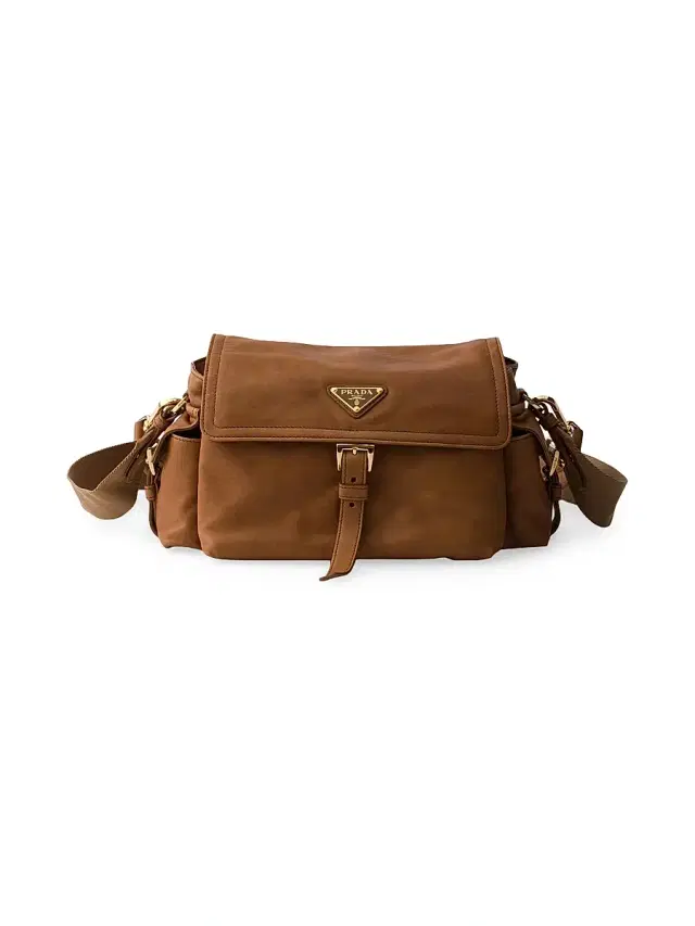 Women's  Explore Nappa Leather Shoulder Bag with Flap Brown
