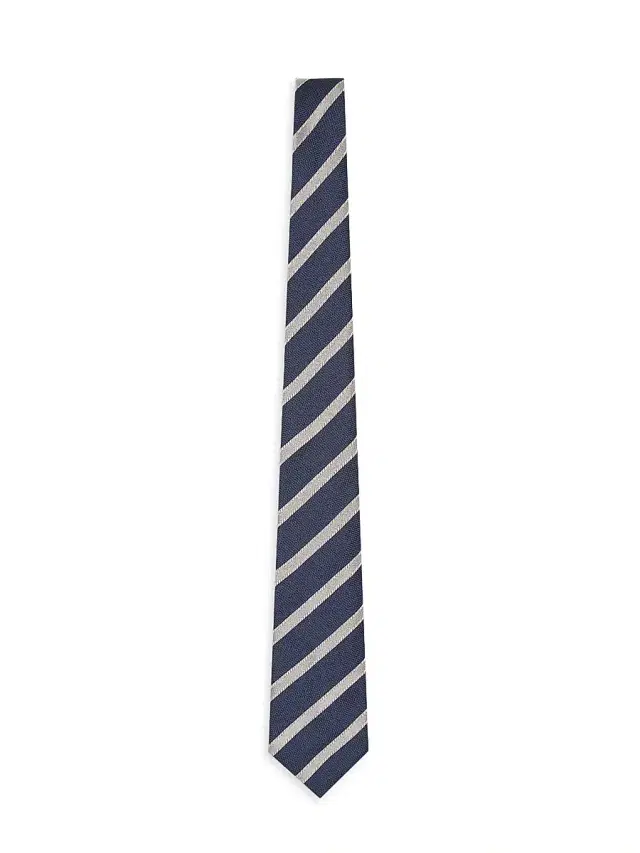 Giorgio Armani Men's Wide-Diagonal Striped Silk Jacquard Tie - Blu Notte