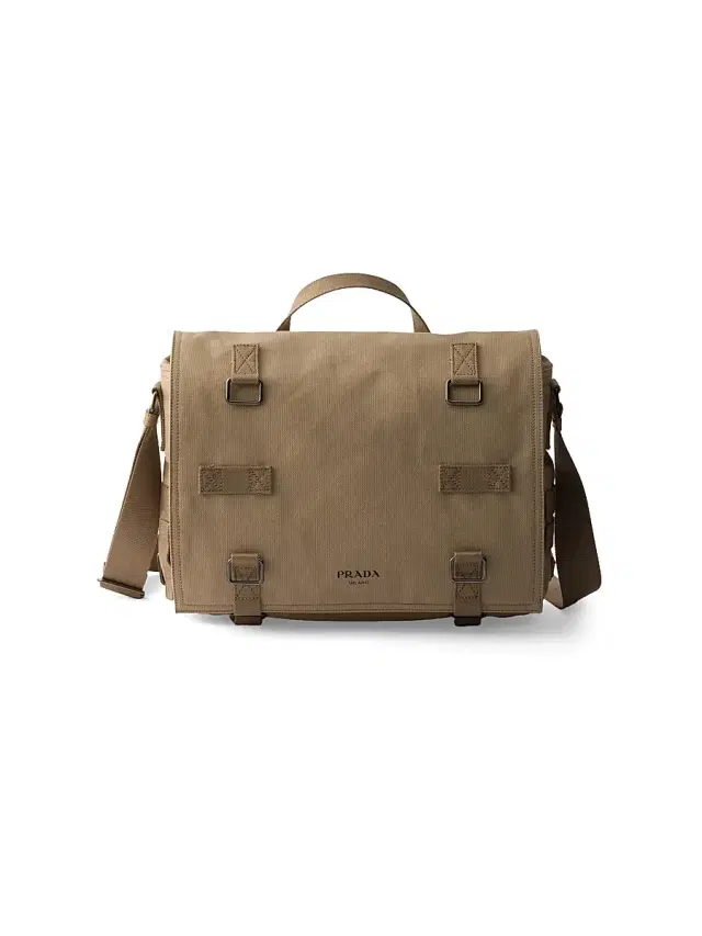Prada Men's Canvas Shoulder Bag - Beige Khaki