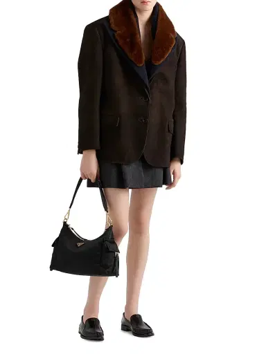 Prada Women's Explore Large Re-Nylon and Leather Shoulder Bag - Black | Thumbnail 2 Prada Women's Explore Large Re-Nylon and Leather Shoulder Bag - Black | Thumbnail 2