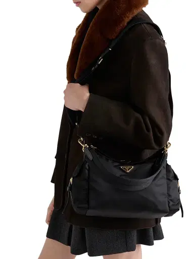Prada Women's Explore Large Re-Nylon and Leather Shoulder Bag - Black | Thumbnail 3 Prada Women's Explore Large Re-Nylon and Leather Shoulder Bag - Black | Thumbnail 3