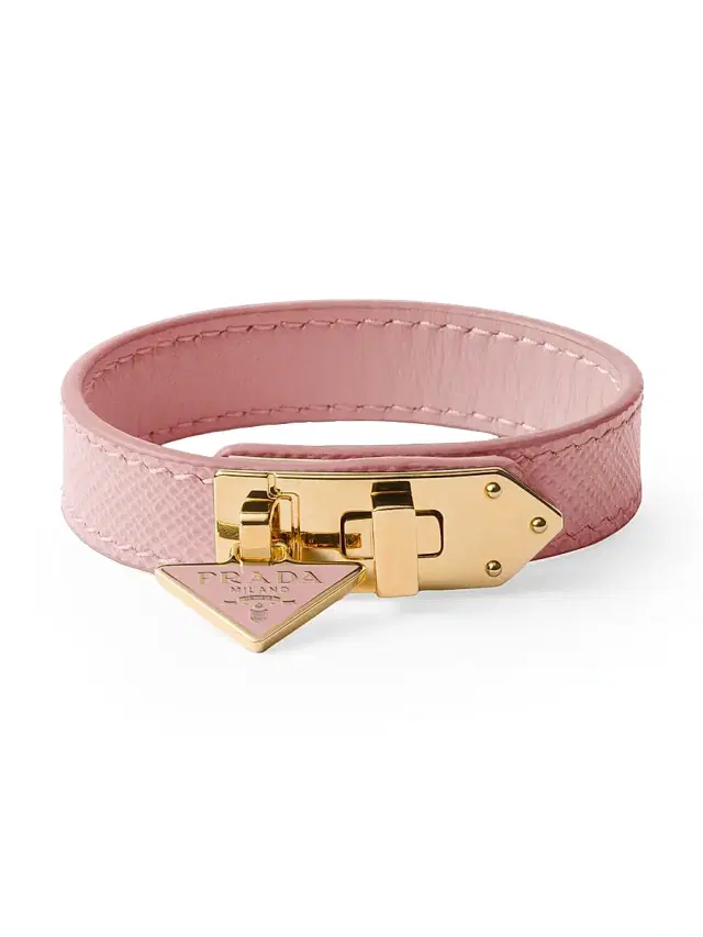 Women's Saffiano Leather Bracelet - Peach