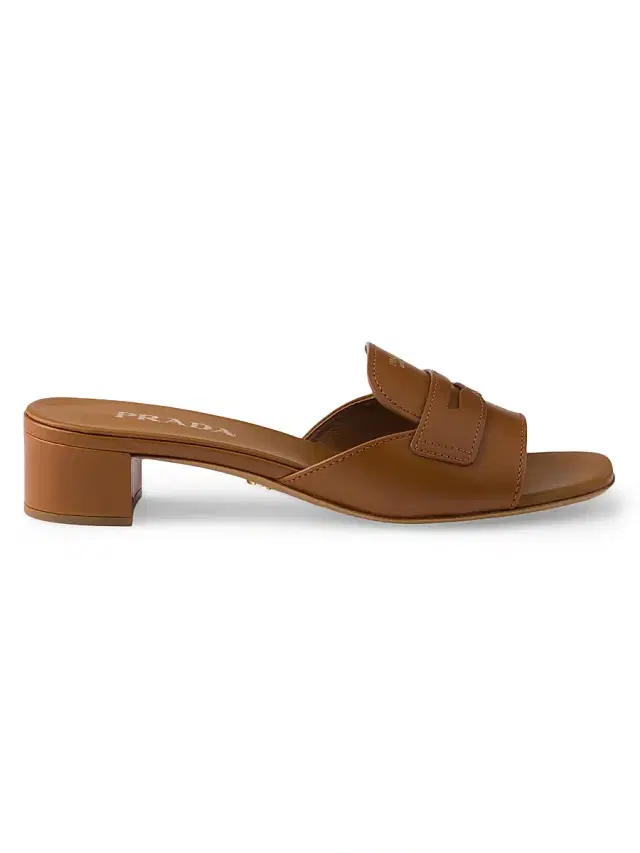Women's Leather Mules - Brown