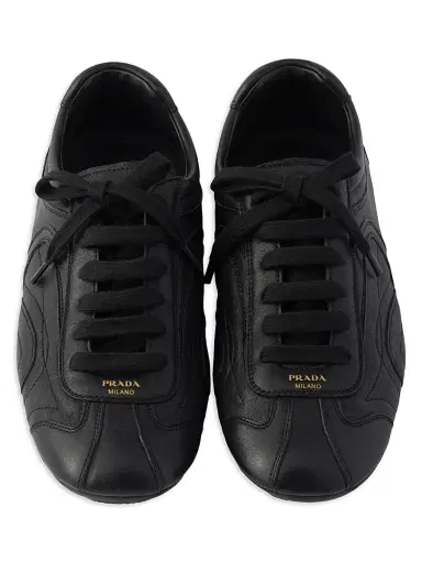 Prada Women's Montecarlo Nappa Leather Sneakers - Black - Size 11 | Thumbnail 2 Prada Women's Montecarlo Nappa Leather Sneakers - Black - Size 11 | Thumbnail 2