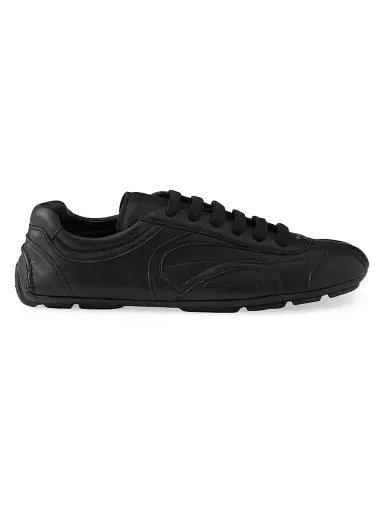 Prada Women's Montecarlo Nappa Leather Sneakers - Black - Size 11 | Thumbnail 1 Prada Women's Montecarlo Nappa Leather Sneakers - Black - Size 11 | Thumbnail 1