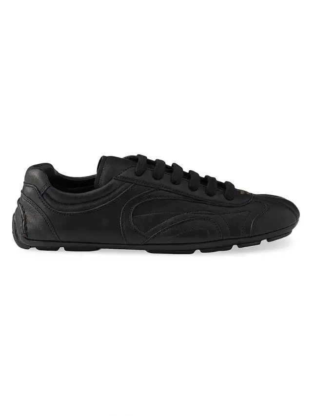 Prada Women's Montecarlo Nappa Leather Sneakers - Black