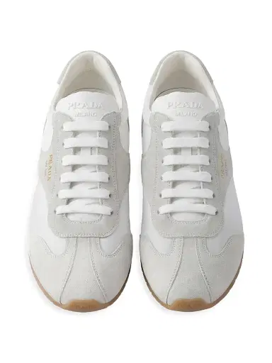 Prada Women's Re-Nylon and Suede Sneakers - White | Thumbnail 2