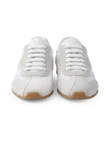 Prada Women's Re-Nylon and Suede Sneakers - White | Thumbnail 4