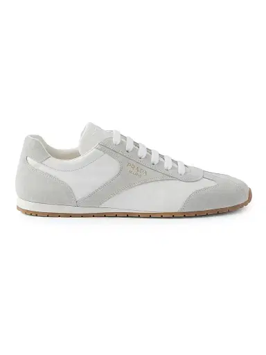 Prada Women's Re-Nylon and Suede Sneakers - White | Thumbnail 1