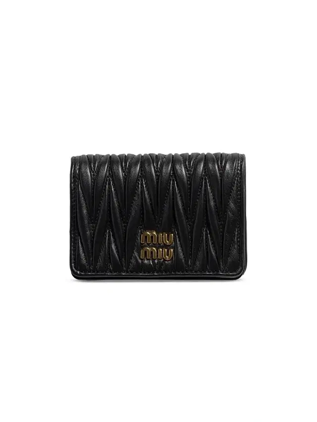 Miu Miu Women's  Matelassé Nappa Leather Wallet - Black
