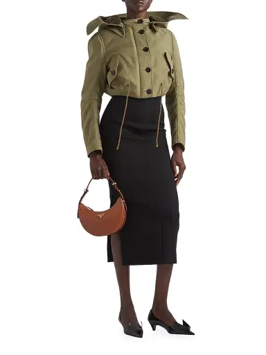 Prada Women's Arqué Leather Shoulder Bag - Brown | Thumbnail 2