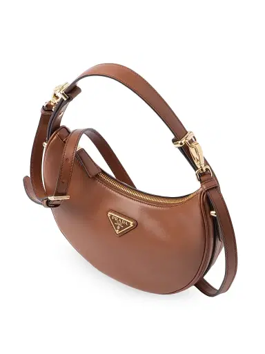 Prada Women's Arqué Leather Shoulder Bag - Brown | Thumbnail 3