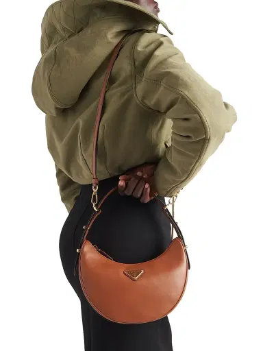 Prada Women's Arqué Leather Shoulder Bag - Brown | Thumbnail 7