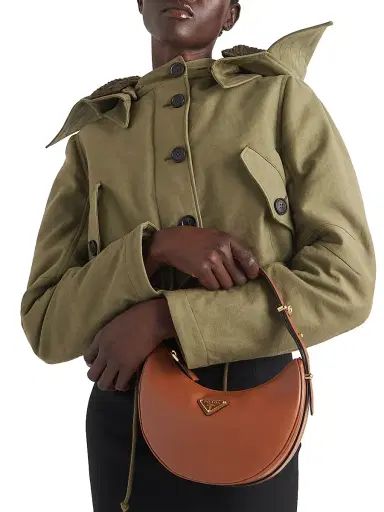 Prada Women's Arqué Leather Shoulder Bag - Brown | Thumbnail 8