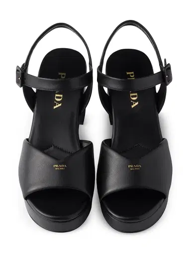 Prada Women's Nappa Leather Sandals - Black - Size 7 | Thumbnail 2 Prada Women's Nappa Leather Sandals - Black - Size 7 | Thumbnail 2