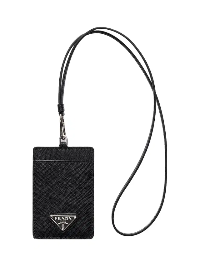Prada Women's Saffiano Leather Badge Holder - Black